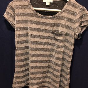 Gray and black stripped shirt